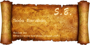Soós Barabás névjegykártya